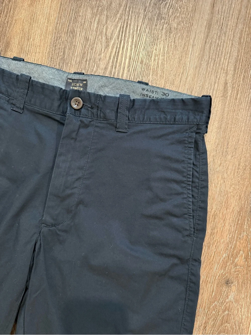 J. Crew Men's Black Flat-Front Cotton Shorts