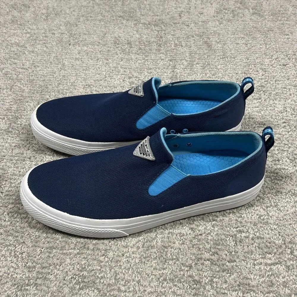 Columbia PFG Dorado Shoes Mens 10 Slip On Boat Deck Blue Casual Mesh Stretch