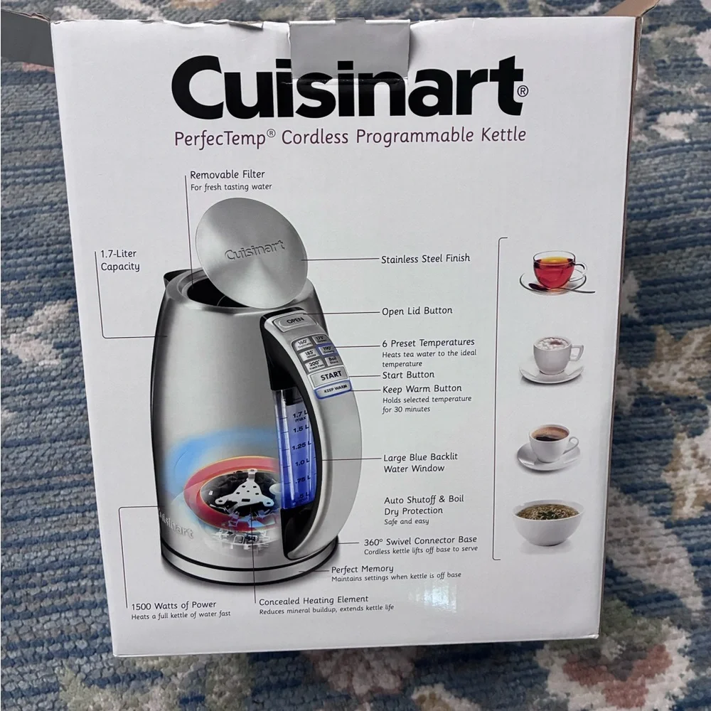 Cuisinart Stainless Steel PerfecTemp Cordless Programmable Kettle - Silver