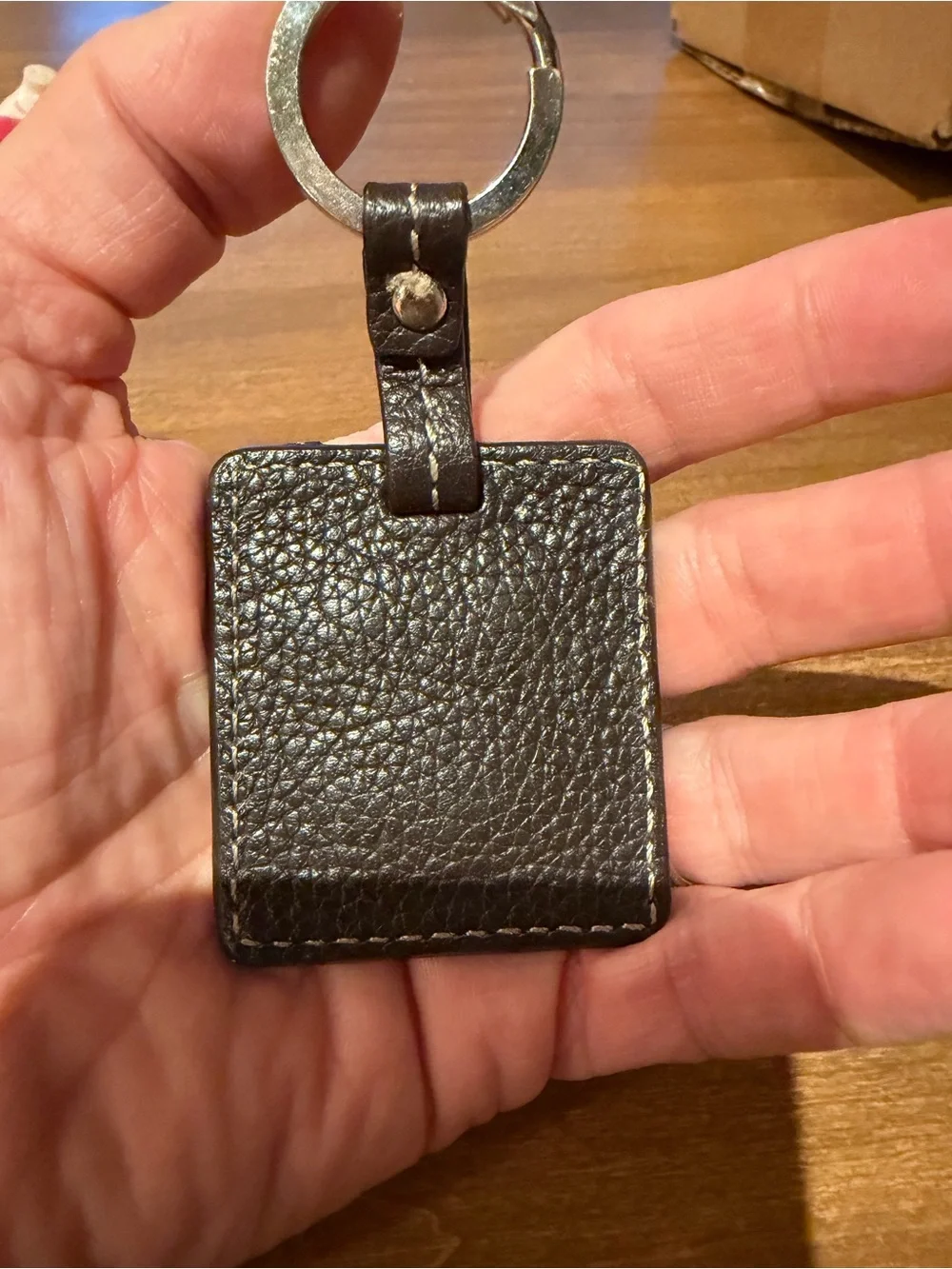 Tignanello Key Ring Keychain Dark Brown Leather