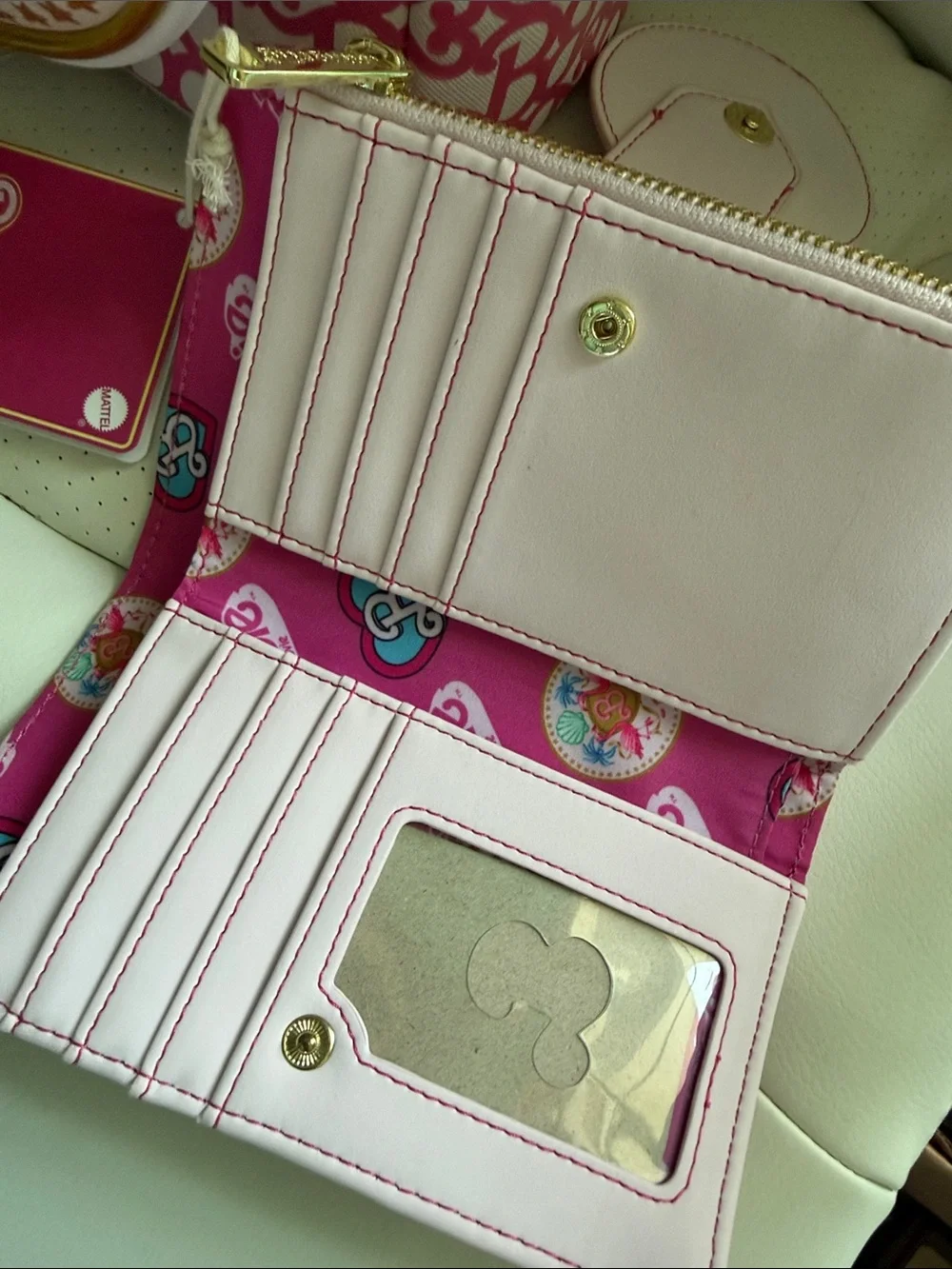 Loungefly Barbie Movie Pink Flamingo Pattern Mini Backpack & Wallet Set