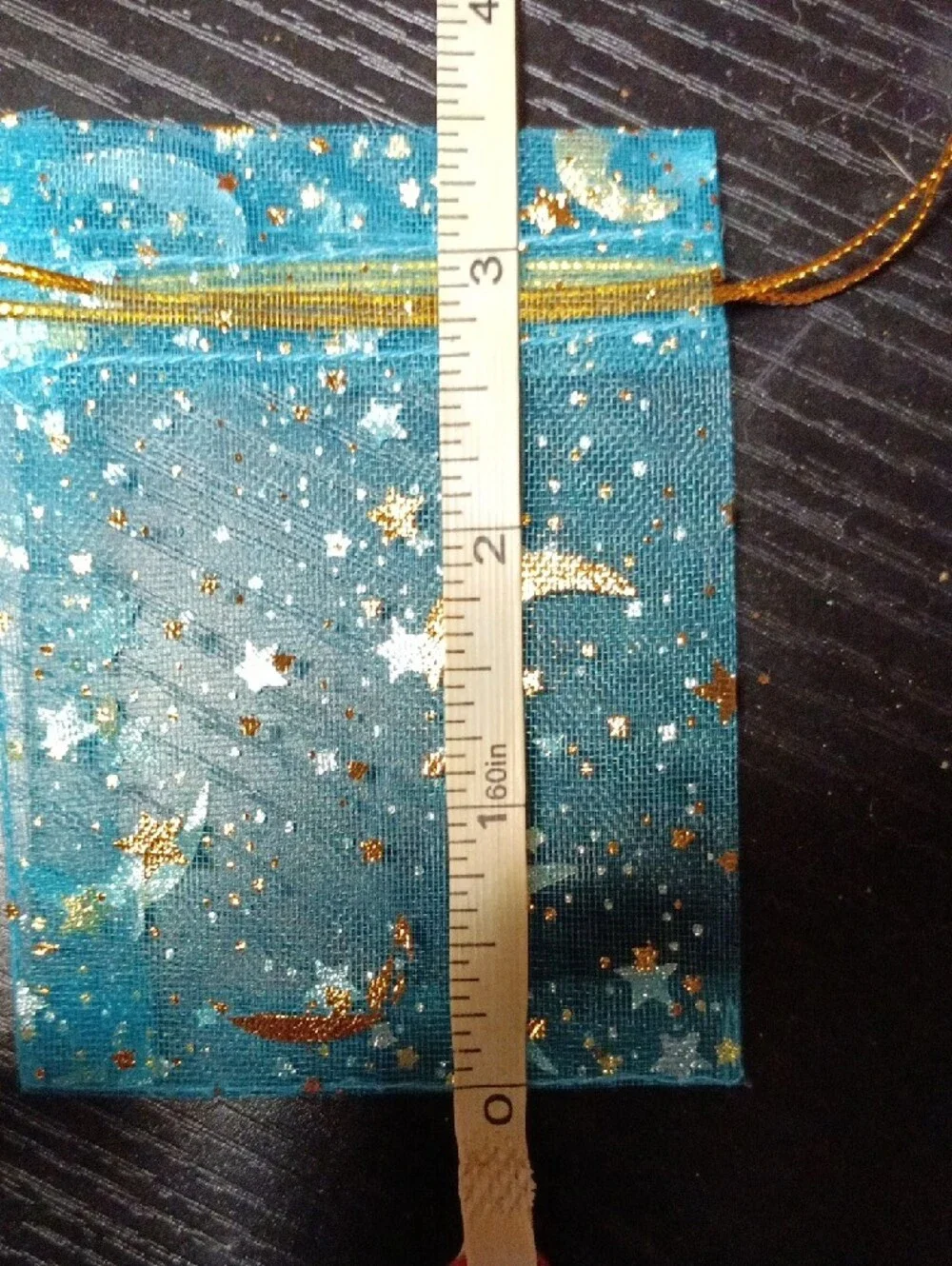 50 Gold Star & Moon Sheer Jewelry Bags Assorted Colors
