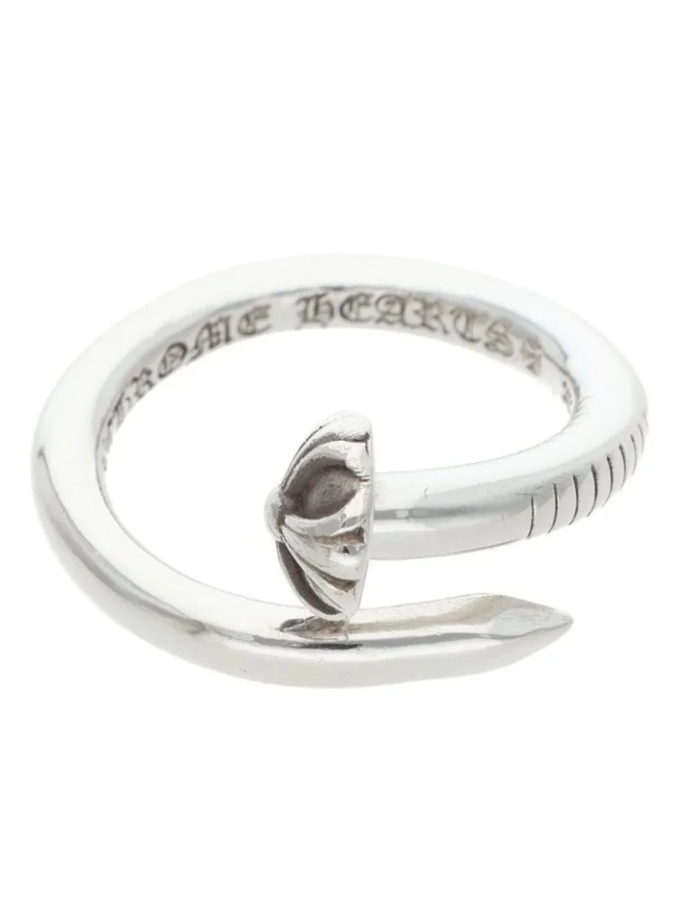 Chrome Hearts Nail Crsball Cross Ball Silver Ring