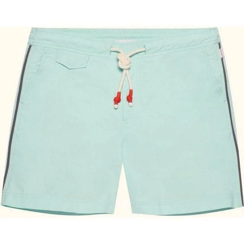 Orebar Brown Mens Standard Piping Drawstring Mid-Length Swim Shorts Size 30