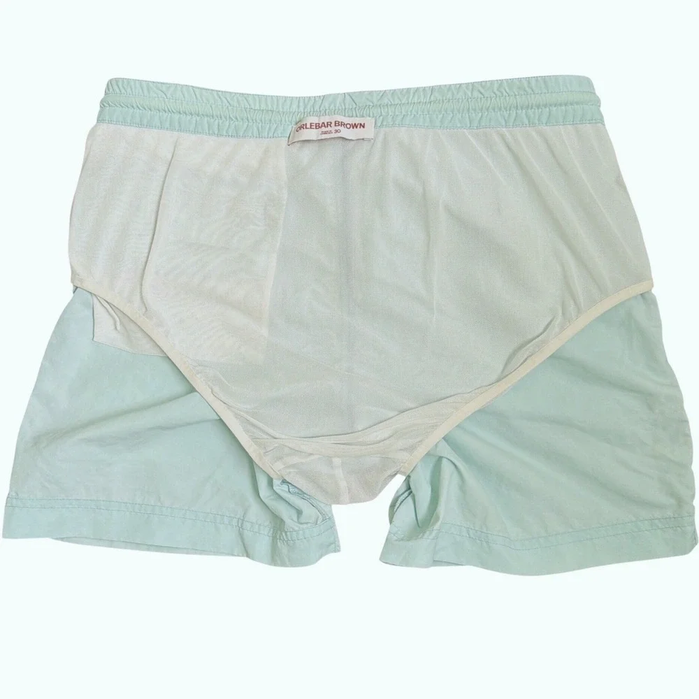 Orebar Brown Mens Standard Piping Drawstring Mid-Length Swim Shorts Size 30
