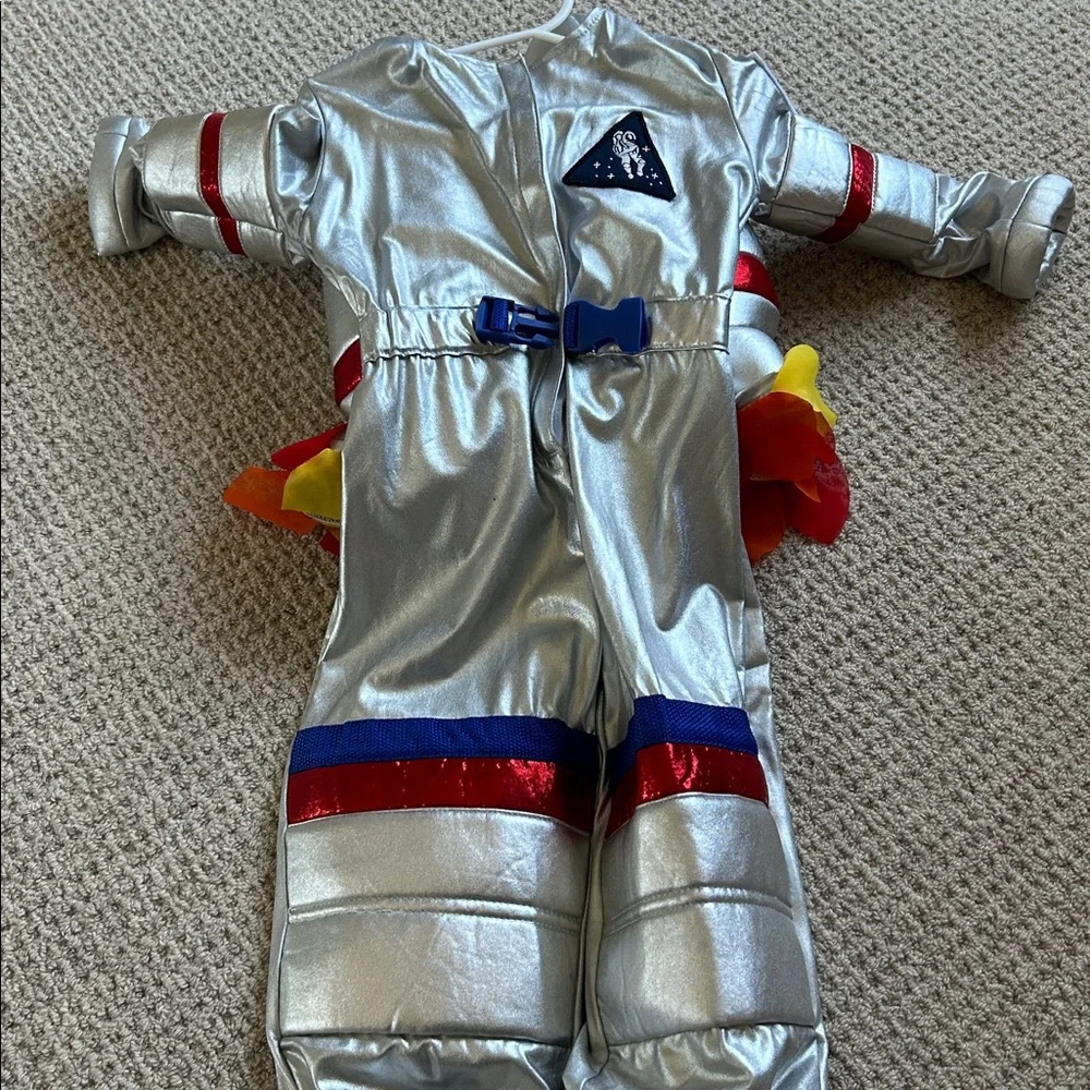 Pottery Barn Kids Silver Astronaut Costume with Red and Blue Accents