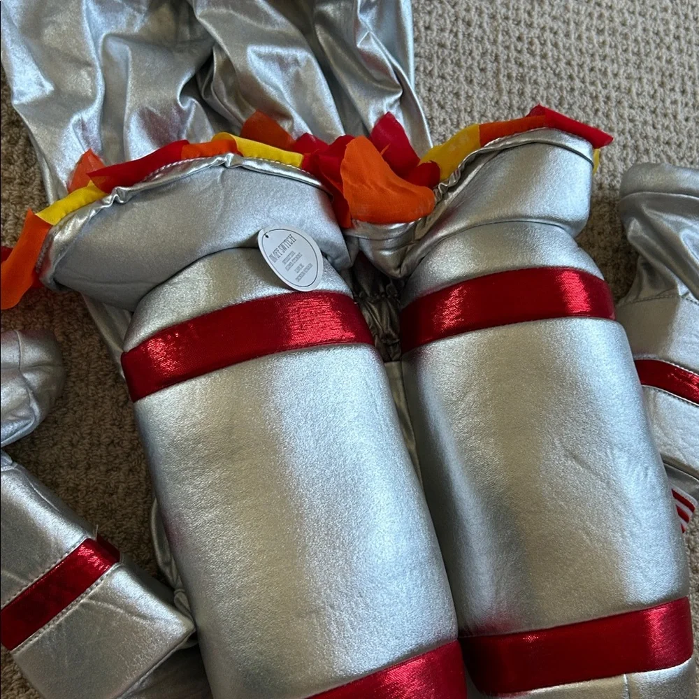 Pottery Barn Kids Silver Astronaut Costume with Red and Blue Accents