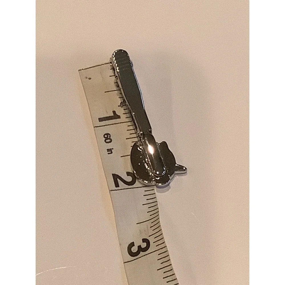 Unbranded Robin R Logo Tie‎ Clip Silver Tone Enamel Superhero Neckwear