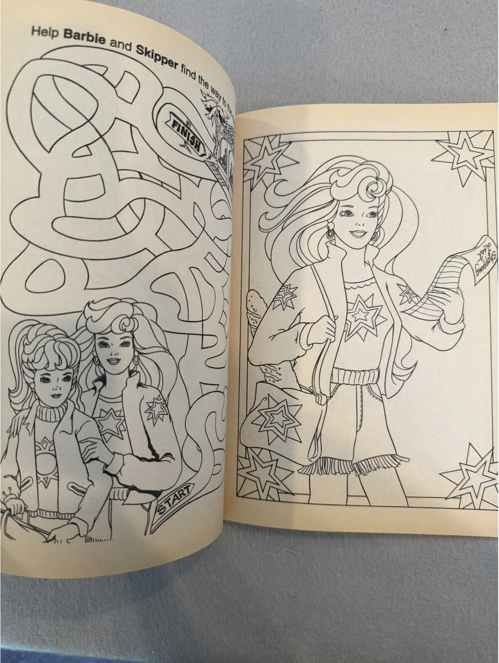 Vintage 1998 Barbie Giant Color/Activity Book Golden Books New Unused Rare