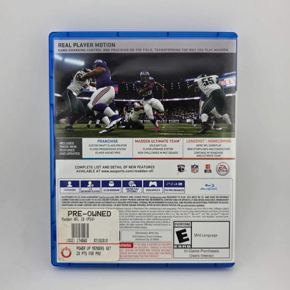 Madden‎ NFL 19 (Sony PlayStation 4, 2018) Electronic Arts Sports Video Game