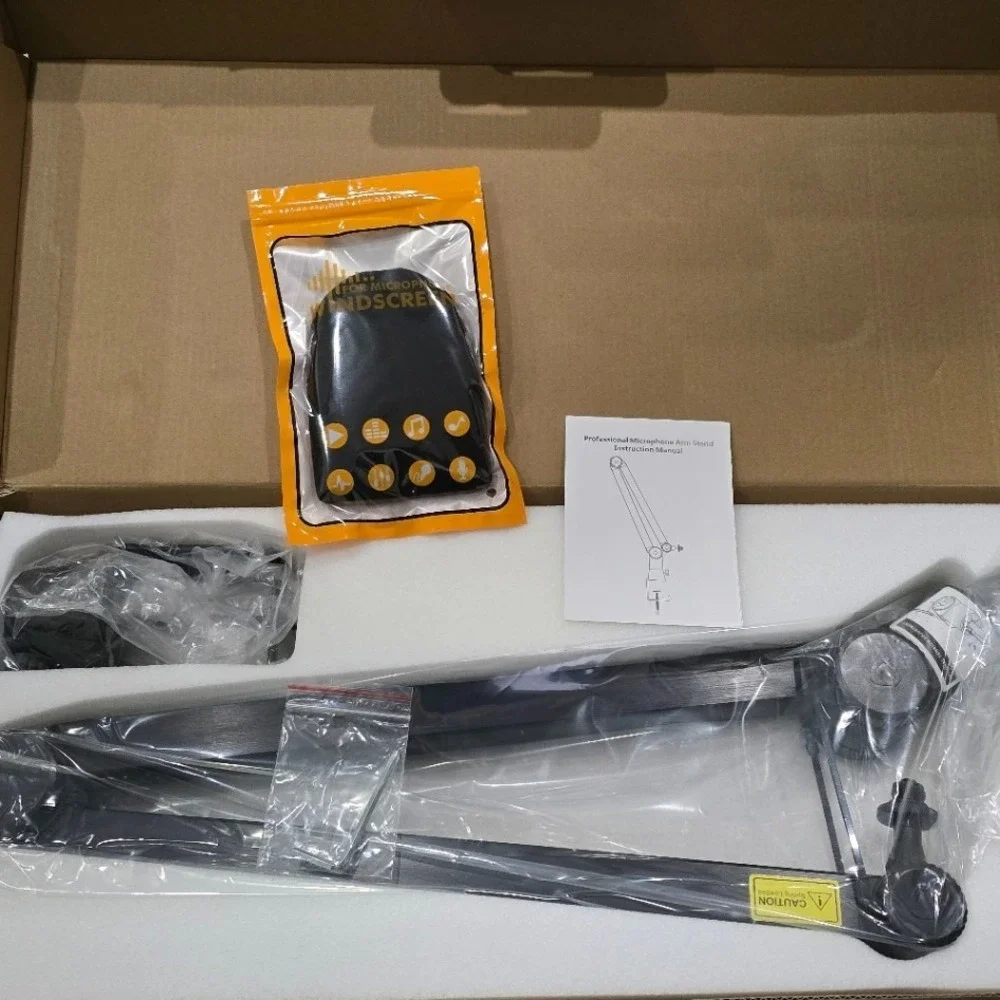 SUNMON QuadCast Boom Arm Heavy Duty Mic Stand w‎ Pop Filter 360 Clamp