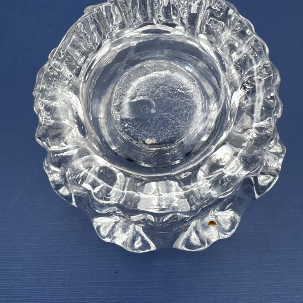 Vintage Kosta Boda Taper Candle Holder Sunflower Glass MCM‎ Scandi Goran Warff