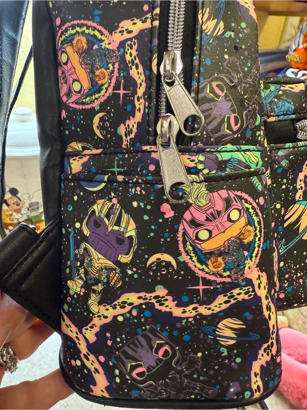Funko Mini Backpack infinity saga in Black with Neon Pink Green Orange Purse