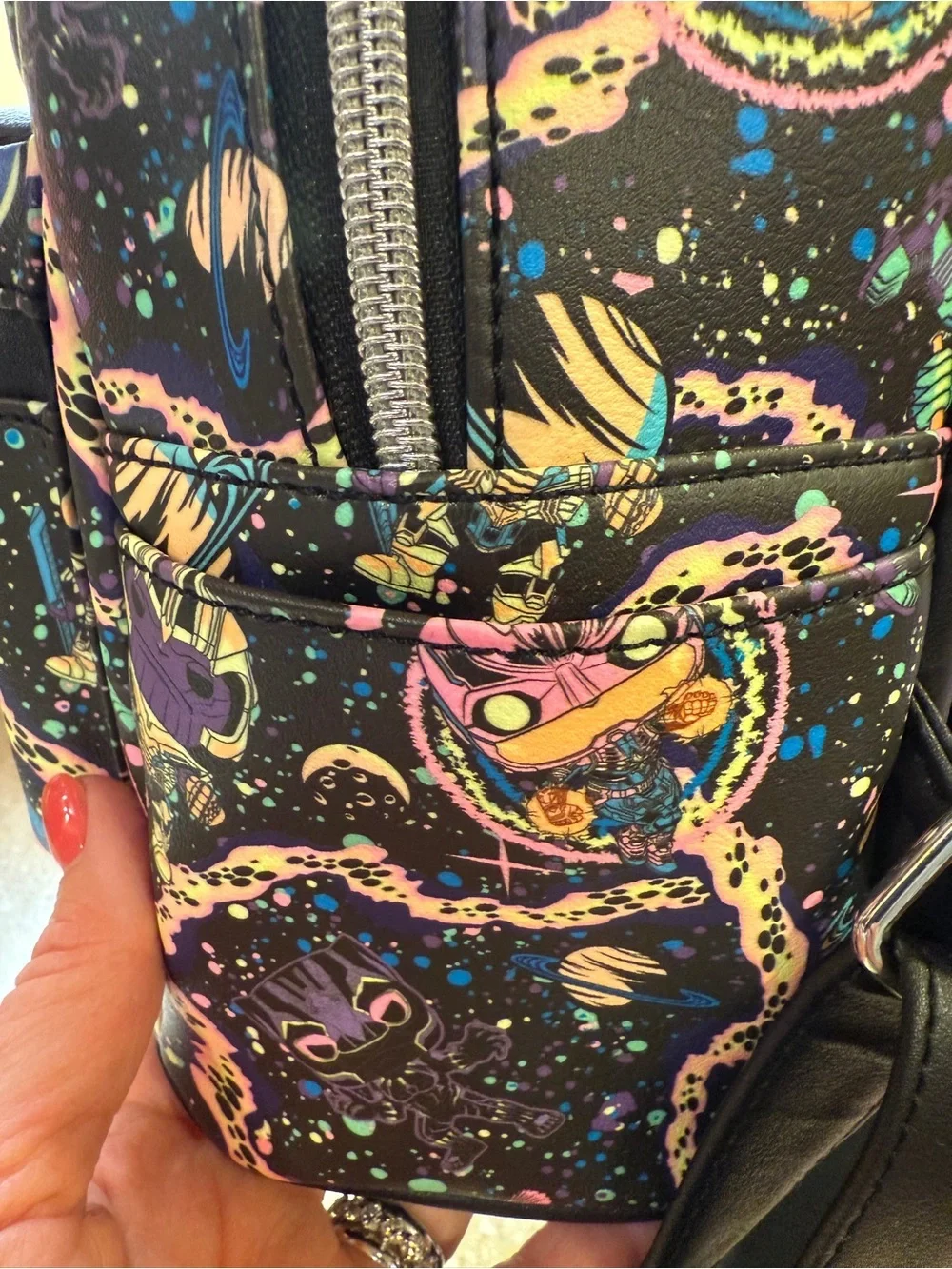Funko Mini Backpack infinity saga in Black with Neon Pink Green Orange Purse