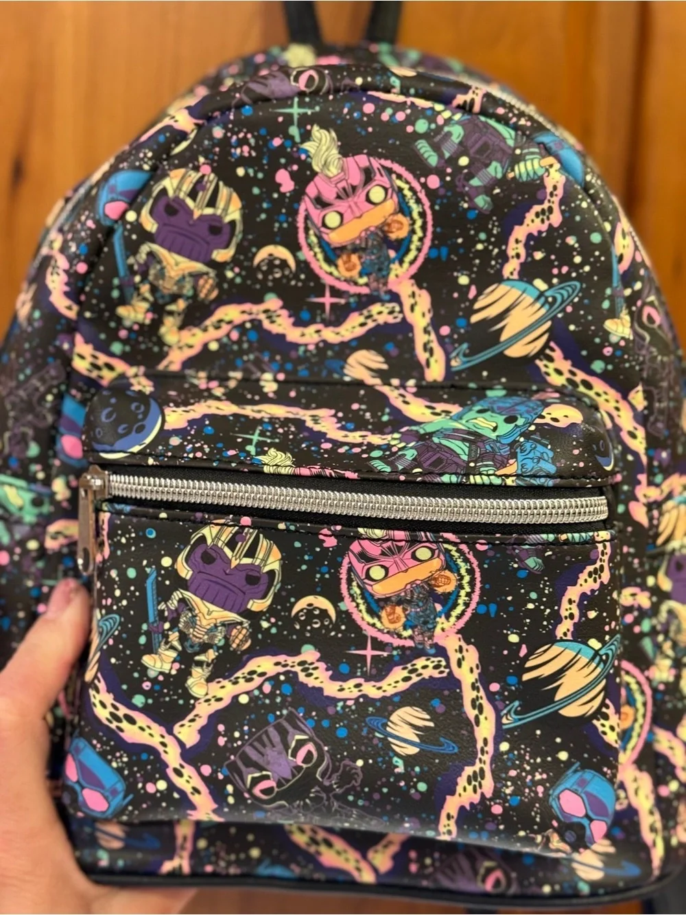 Funko Mini Backpack infinity saga in Black with Neon Pink Green Orange Purse