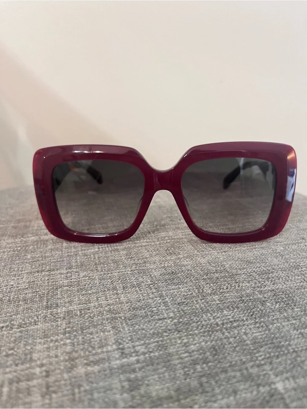 Celine Oversized Square Sunglasses - Deep Burgundy Frame