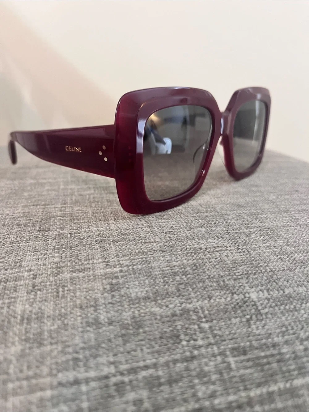 Celine Oversized Square Sunglasses - Deep Burgundy Frame