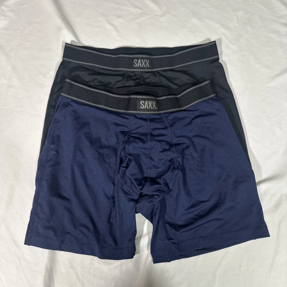 NEW $68 Saxx [ 2PC Small ] Daytripper‎ Comfort Stretch (2 Pack) Black Blue U1699