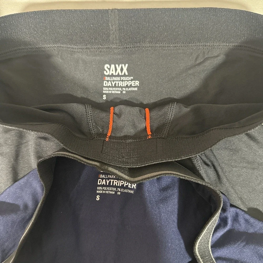 NEW $68 Saxx [ 2PC Small ] Daytripper‎ Comfort Stretch (2 Pack) Black Blue U1699