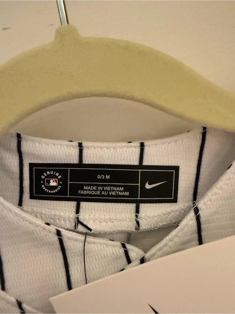 Nike baby White Jersey with Pinstripes