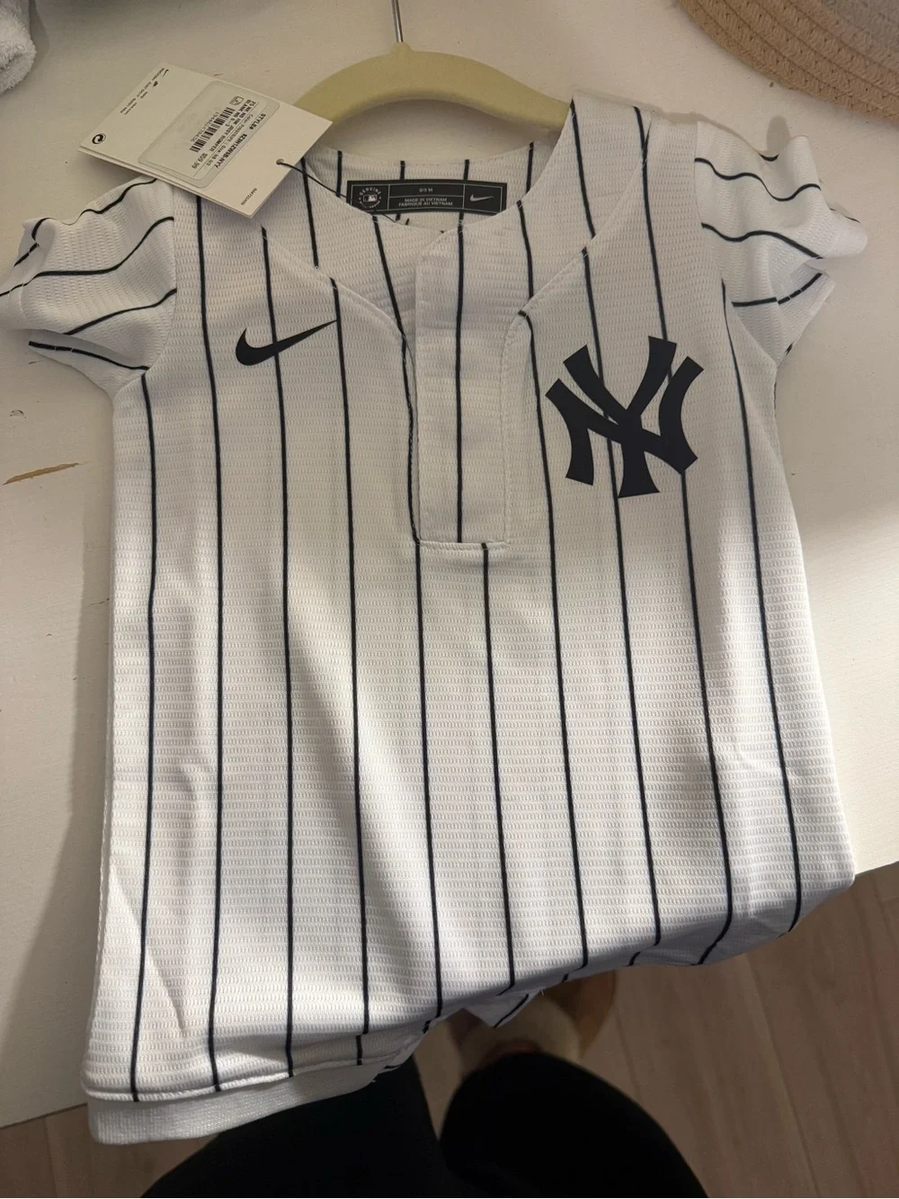 Nike baby White Jersey with Pinstripes
