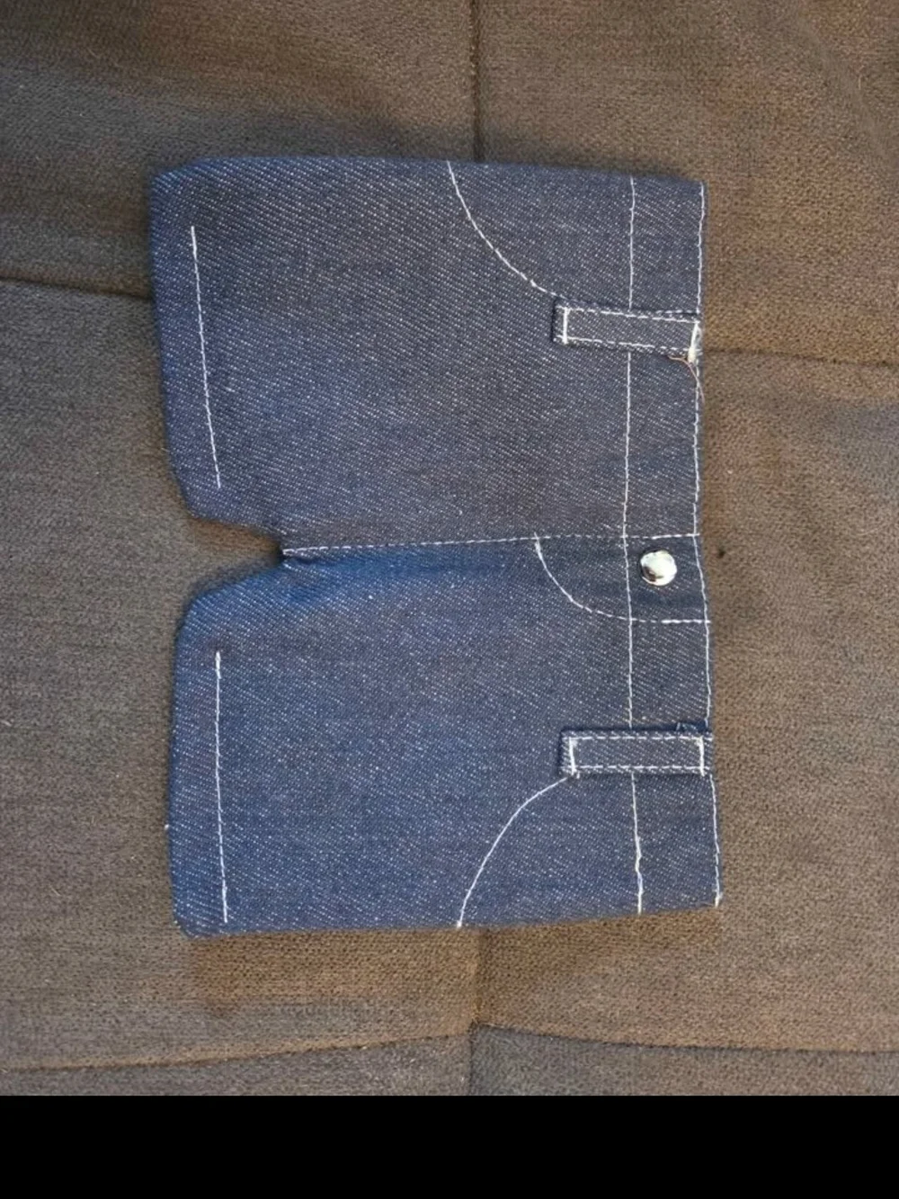 Men's Dark Blue Denim Bifold Wallet - Minimal Stitch Detail