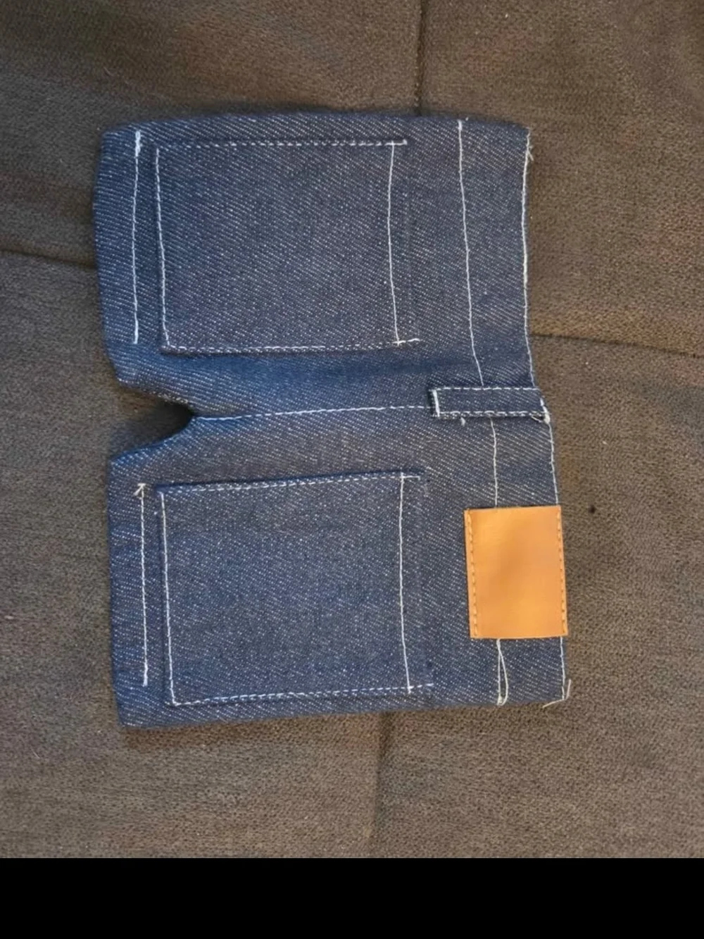 Men's Dark Blue Denim Bifold Wallet - Minimal Stitch Detail