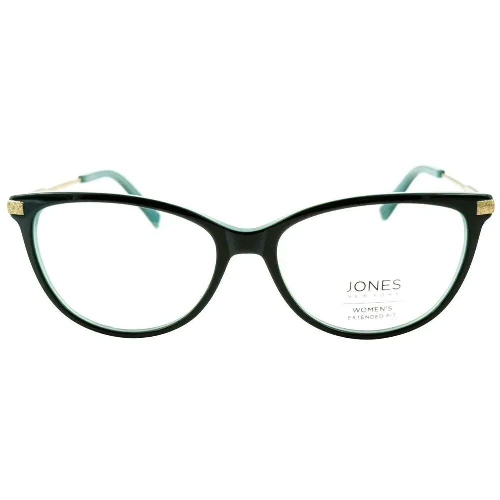 Jones New York VJON788 Womens Plastic Eyeglass Frame 56-16 Teal Extended Fit
