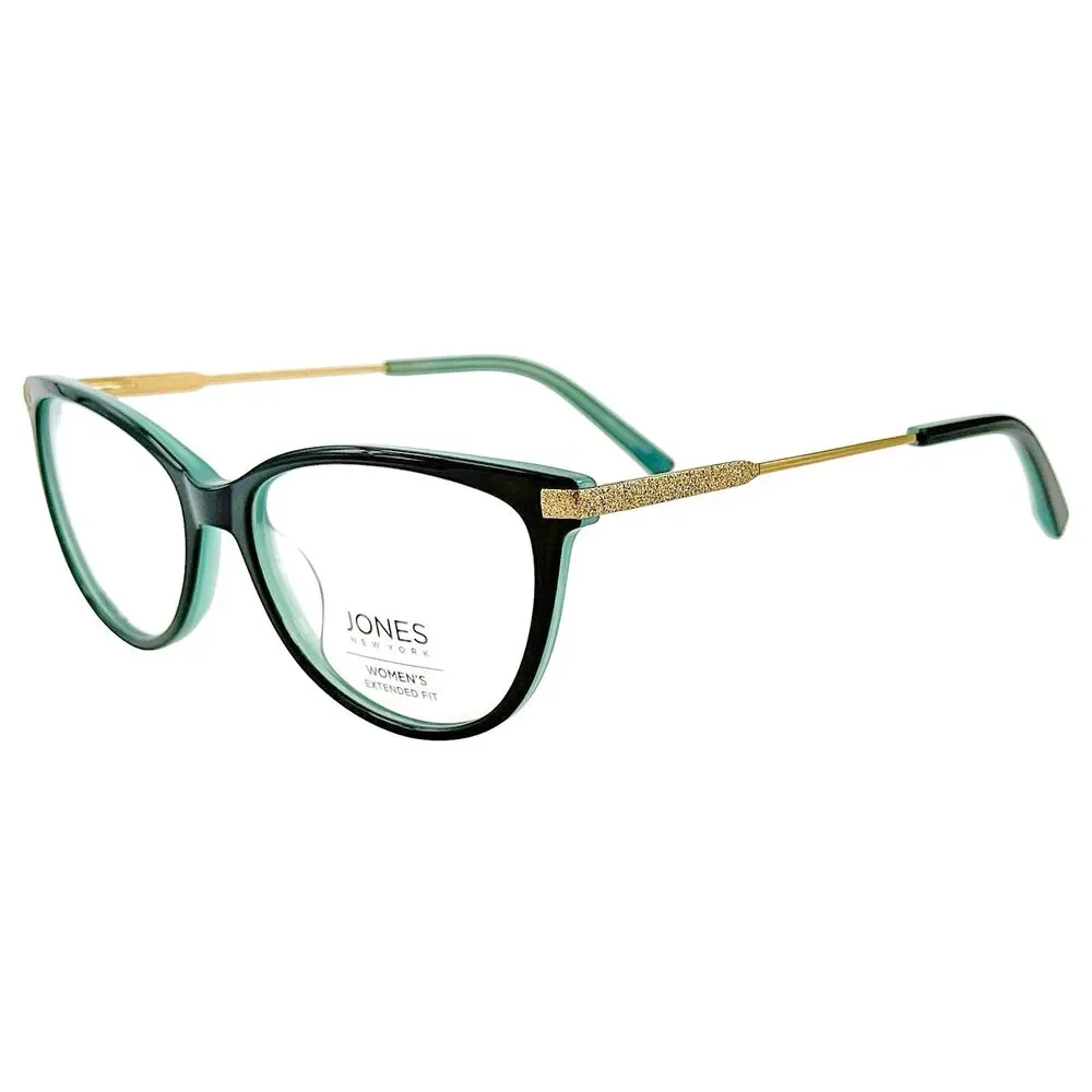 Jones New York VJON788 Womens Plastic Eyeglass Frame 56-16 Teal Extended Fit