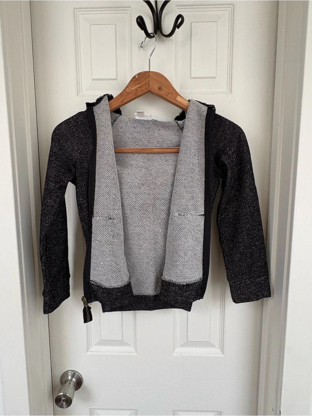 Cat & Jack Black Heather Knit Zip Hoodie