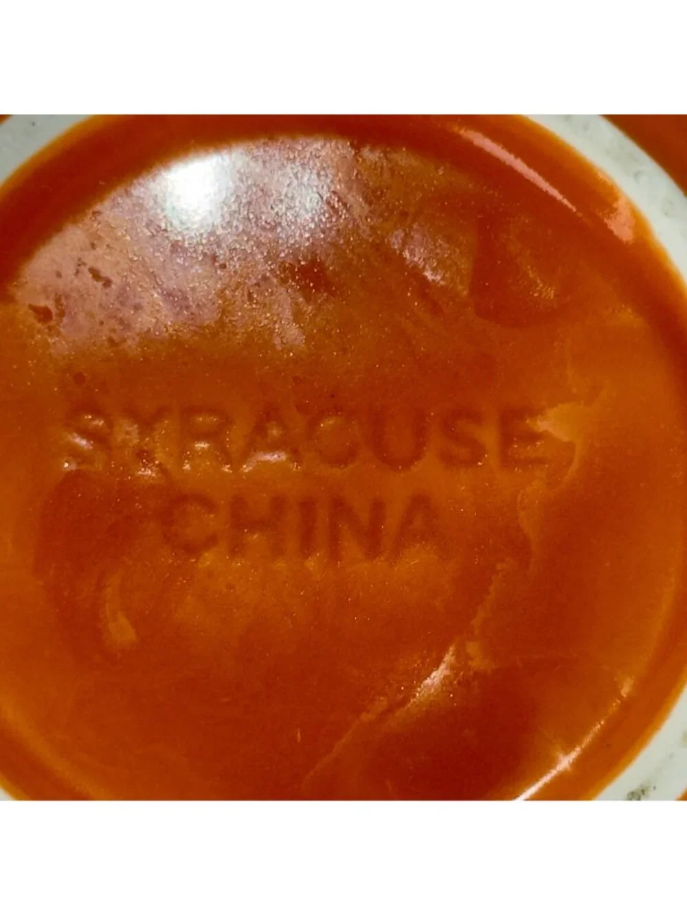 Vintage Syracuse China Restaurant Ware skillet Pan in a Vibrant Orange Glaze