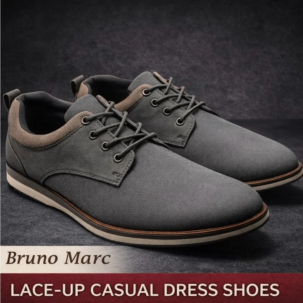 Bruno Marc Gray Casual Dress Shoes Men's Size 10