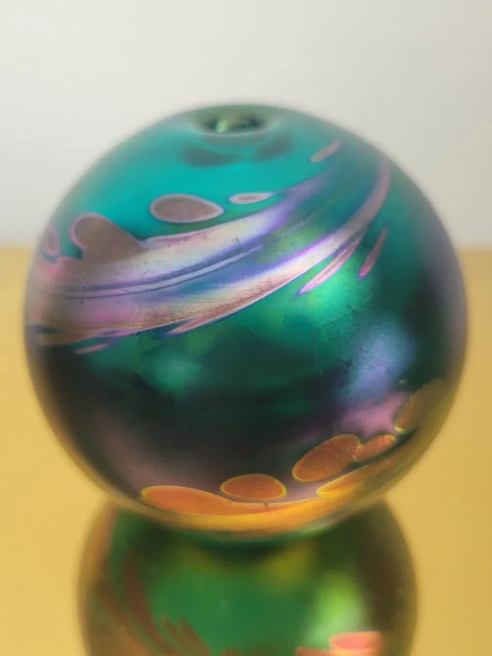 Maytum Studio Art Studio Iridescent Swirl Glass Paperweight/vase - SIGNED