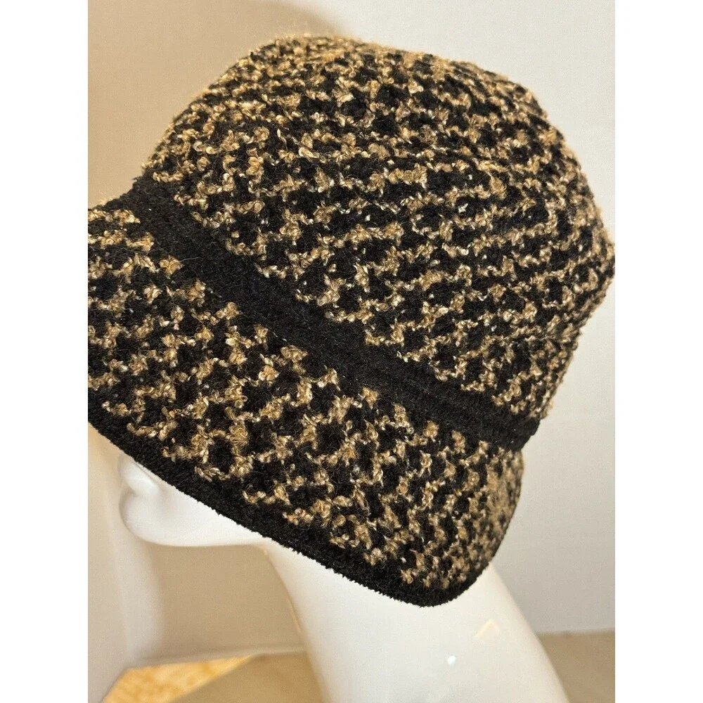 Betmar New York Women’s Knotted Flower Cloche Hat Black & Gold One Size Cottage
