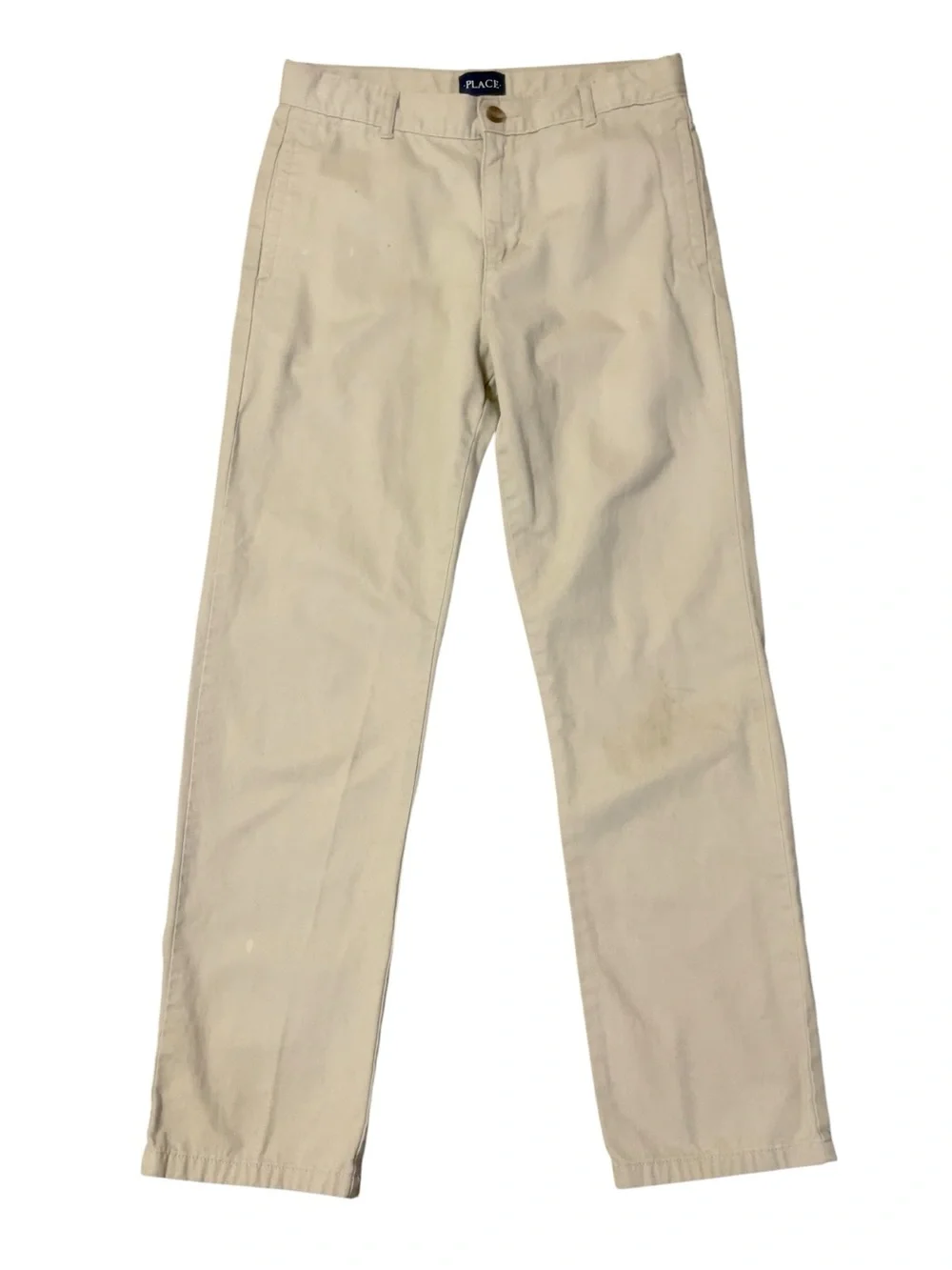 The Childrens Place Khaki Chino Pants Boys Size 14 Adjustable Waist Cotton