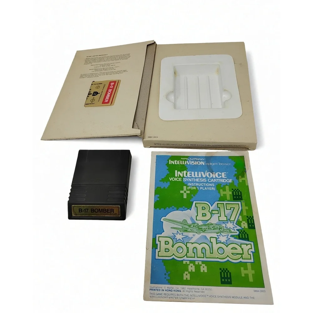 1982 Mattel Intellivision B-17 Bomber Voice Game Manual Overlay Retro Console