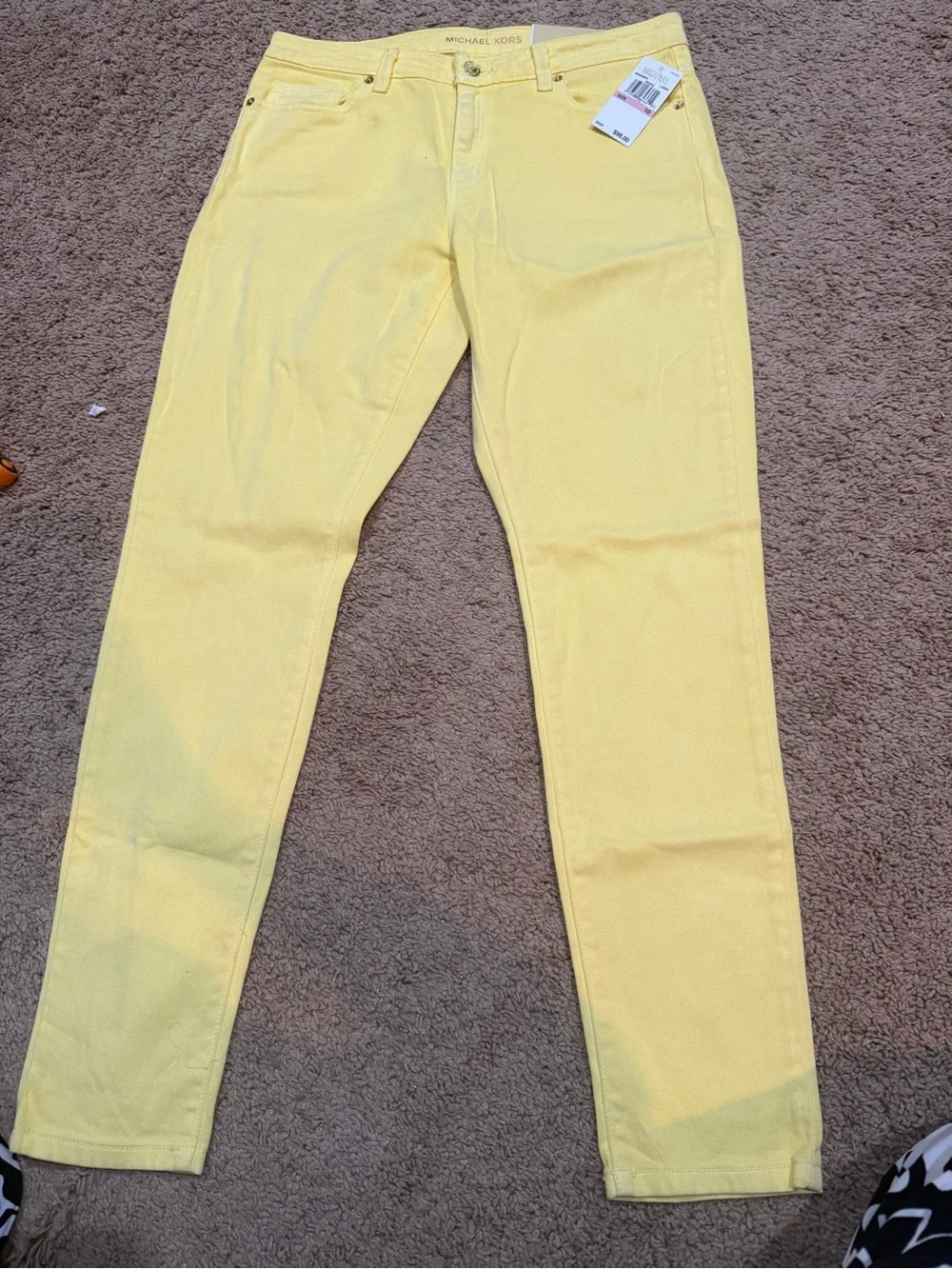 Michael Kors Women's Bright Yellow Skinny Jeans