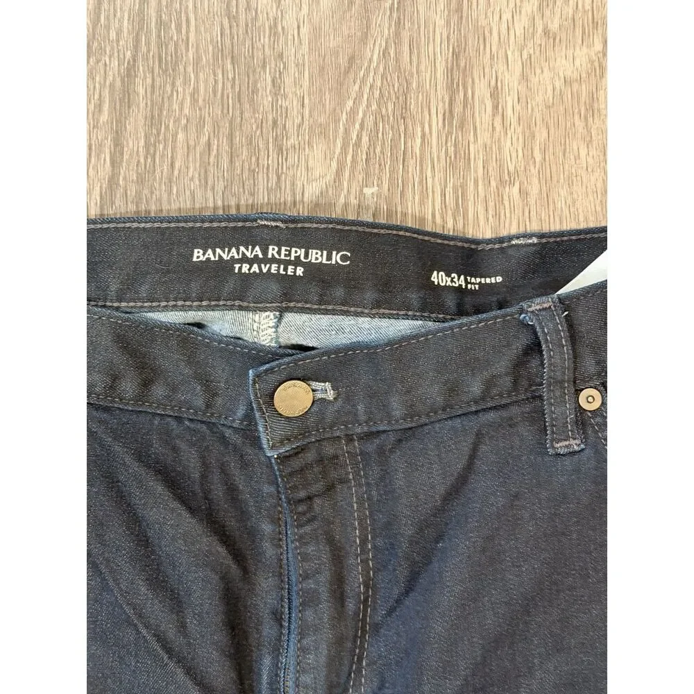 Banana Republic Traveler Jeans Men’s 40x34 Athletic Fit Dark Wash Stretch