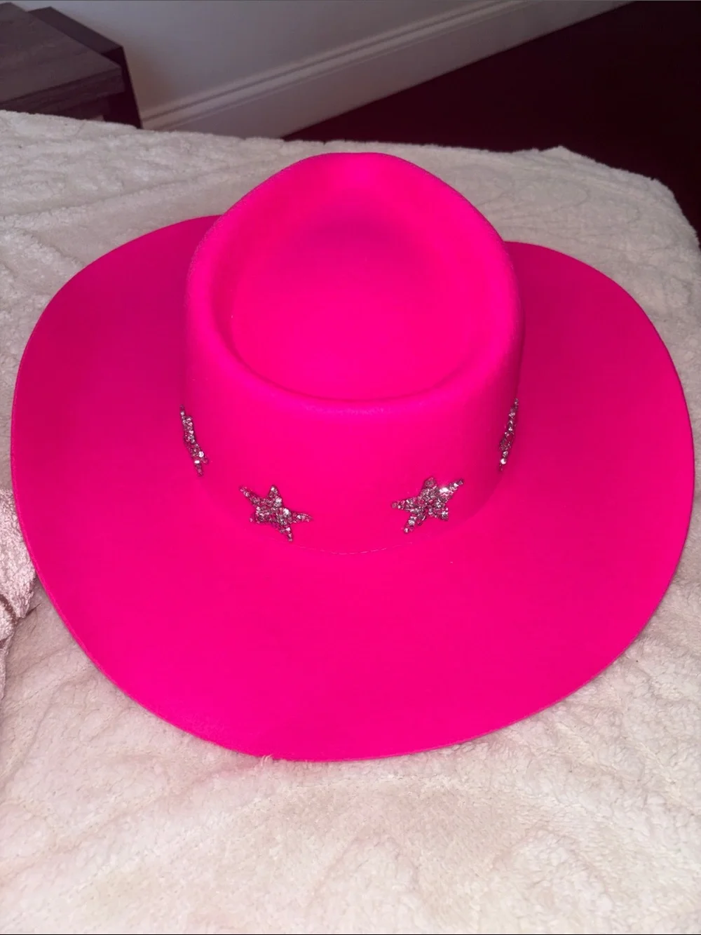 NEW Wyeth 100% Wool Hot Pink Star-Accent Western Cowboy Hat