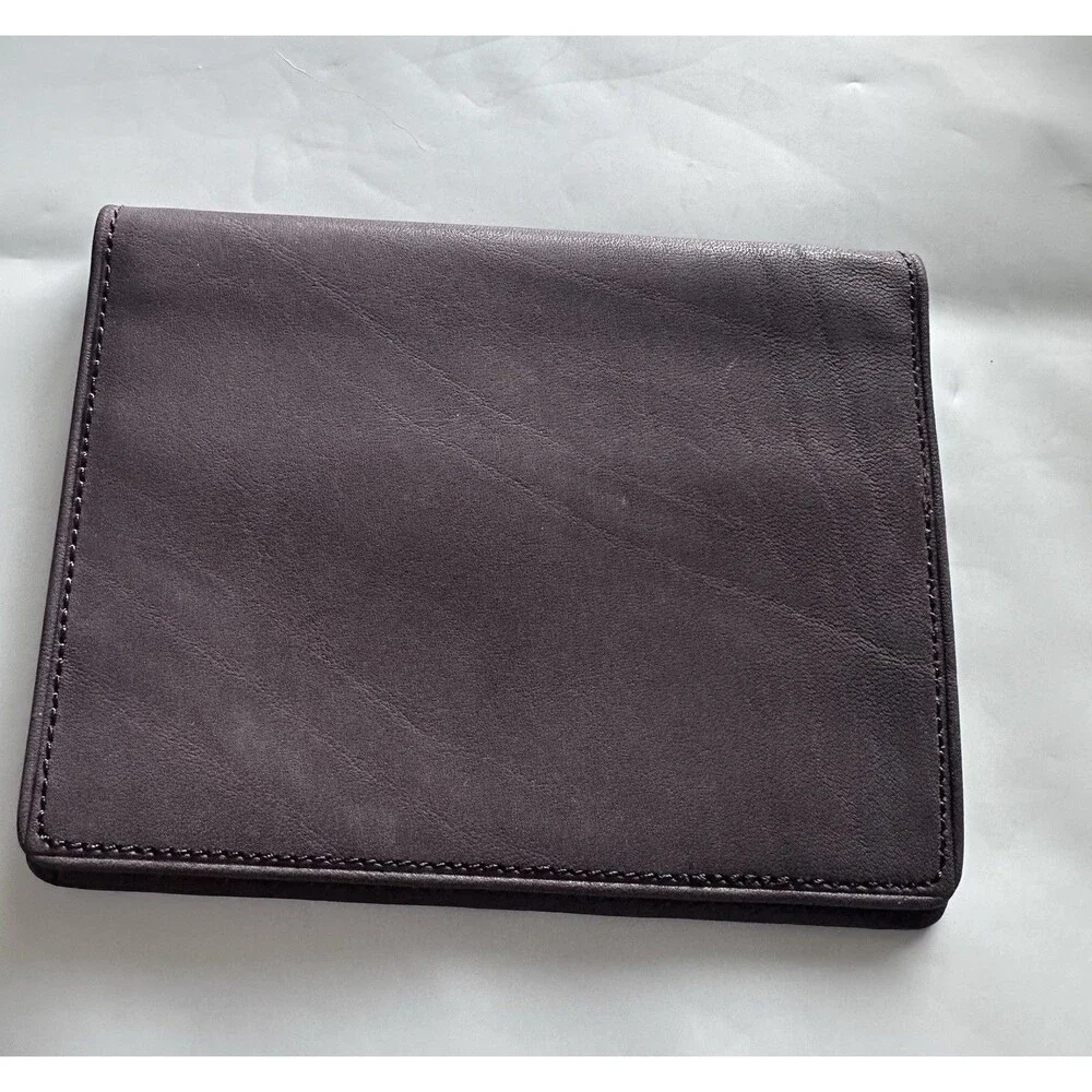 Moda Spana Minimalist Gray Bifold Card Leather Wallet Dark Gray