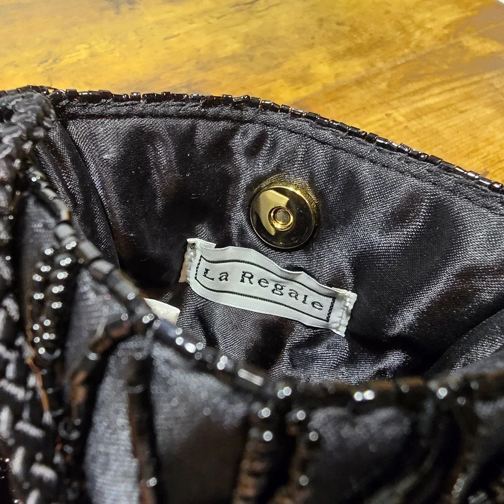 La Regale Black Beaded Clutch