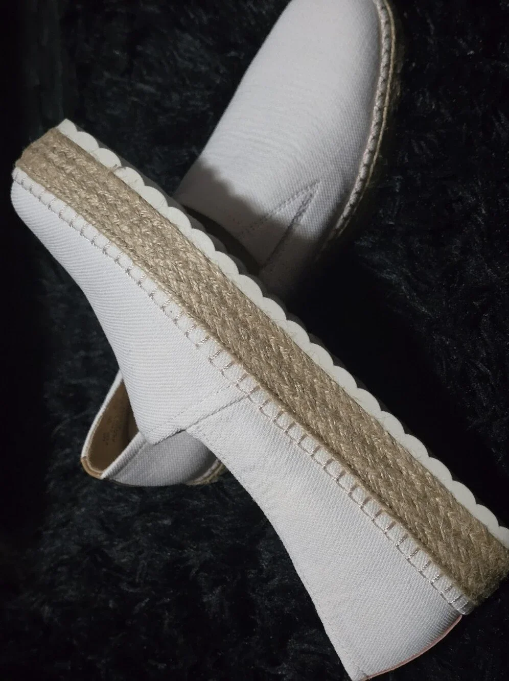 Dr. Scholl's Sunray White Canvas Espadrille Platform Slip-On Ladies Size 9.5