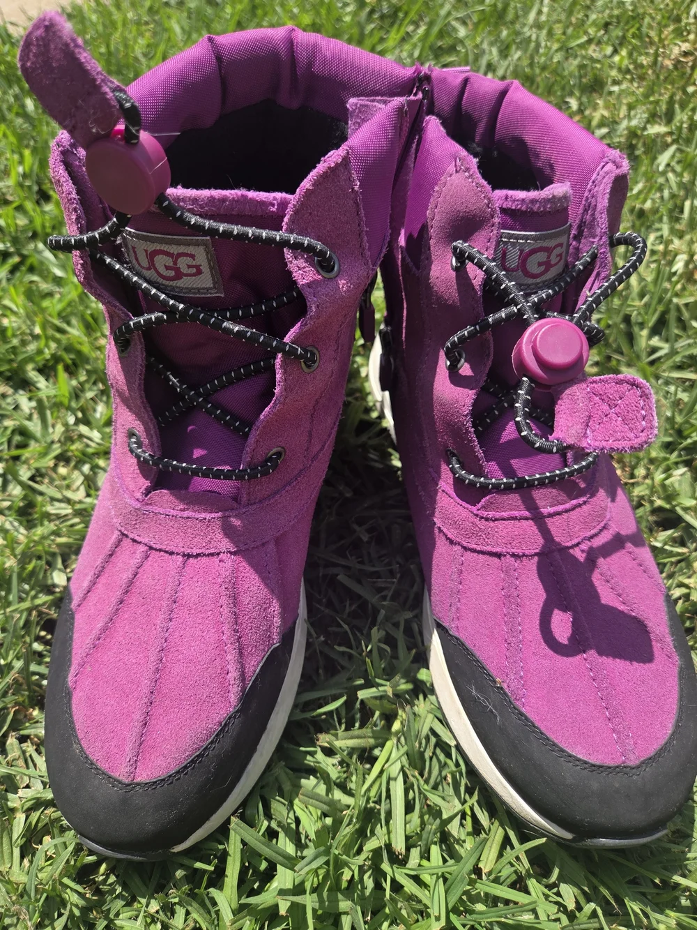 UGG Kids Purple/Black Suede Snow Boots