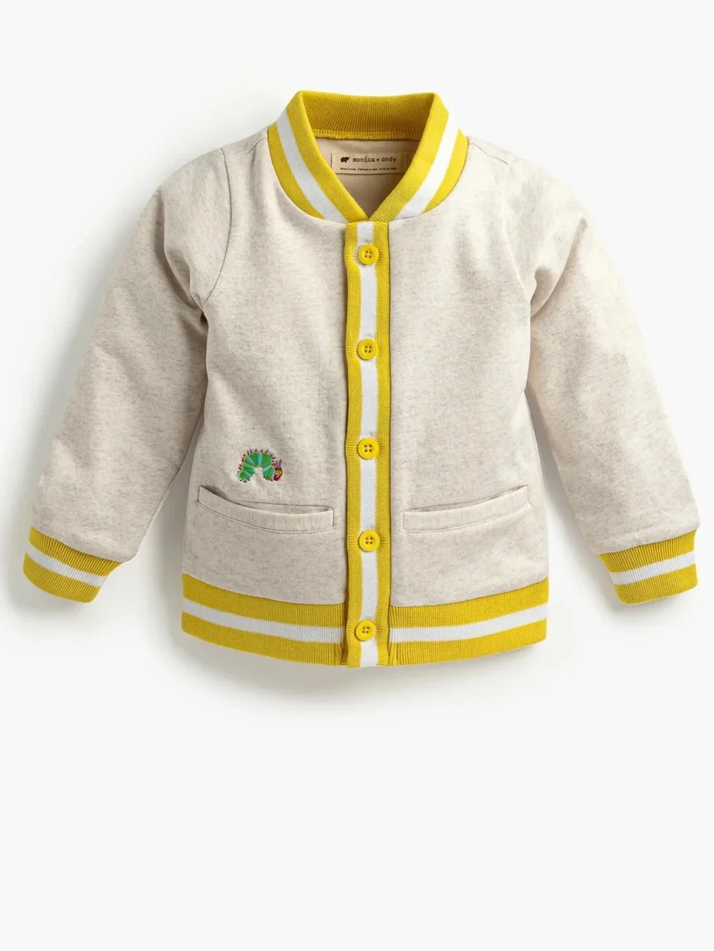 Monica + Andy Hungry Caterpillar Bomber Jacket Organic Cotton Size 12-18 Months