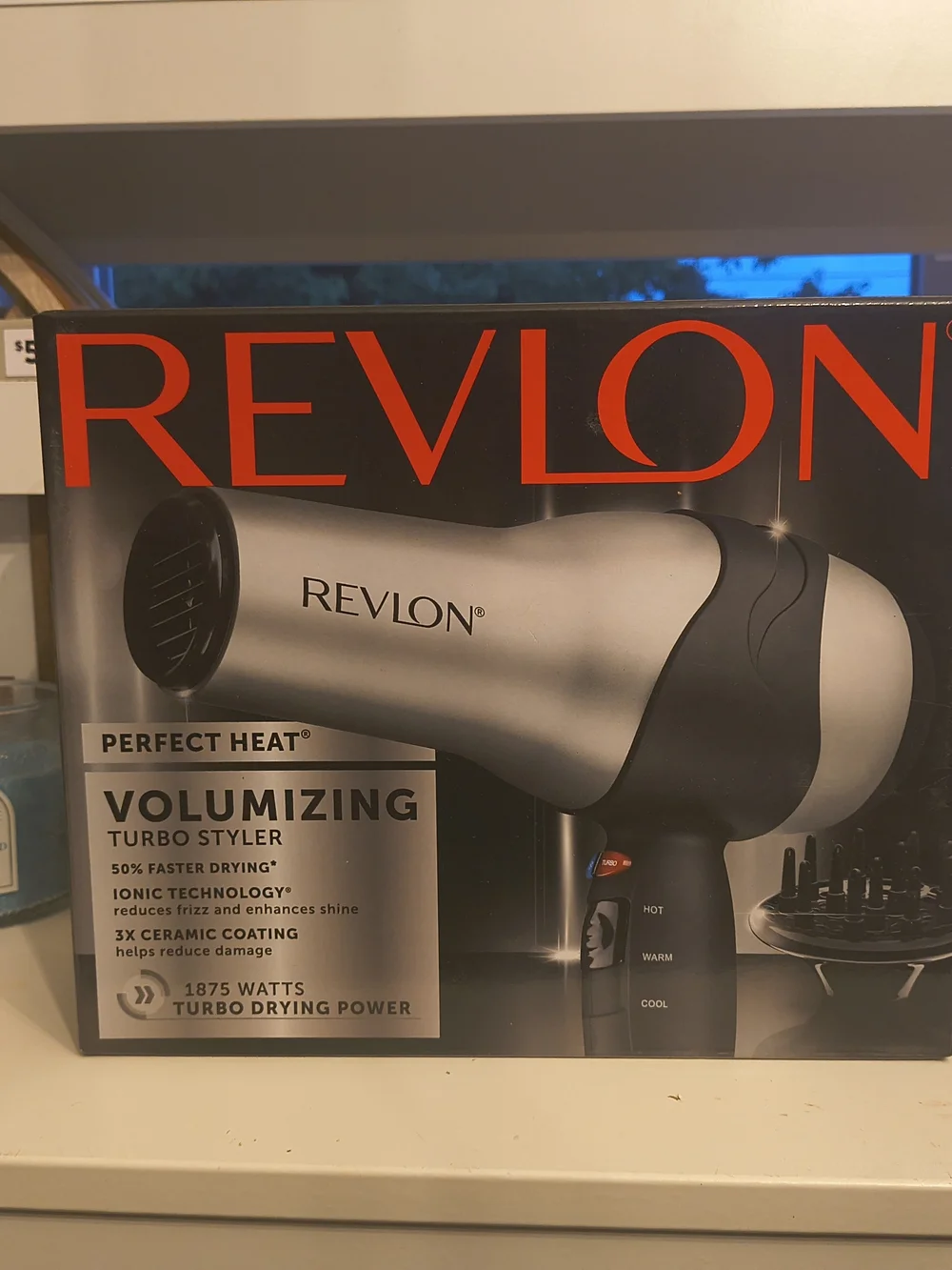 NWT-Revlon Perfect Heat Volumizing Turbo Styler - Silver & Black