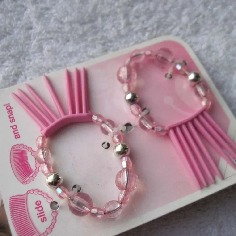 Scunci Girl Bendini Clip Bend Slide & Snap Plastic Beads Conair Hair Comb Pin
