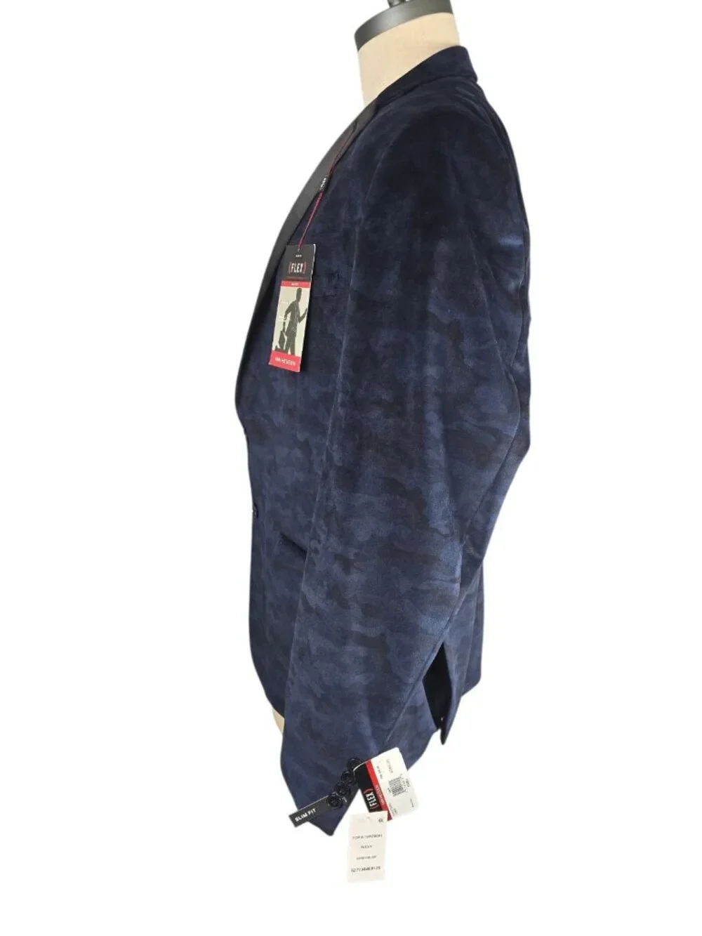 Van Heusen blazer features blue camouflage men's size 50