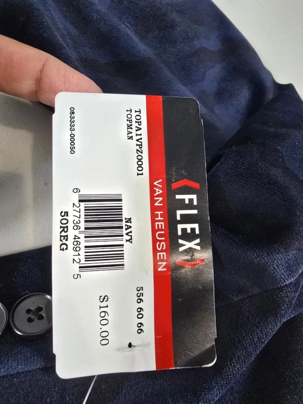 Van Heusen blazer features blue camouflage men's size 50