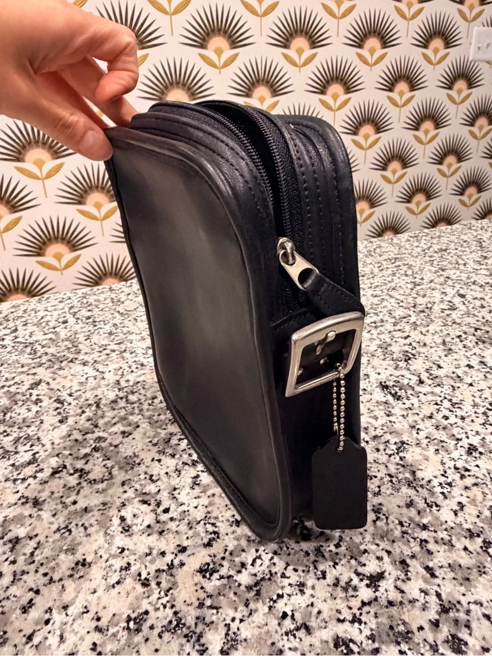 Vintage Coach Leather Camera Zip Crossbody