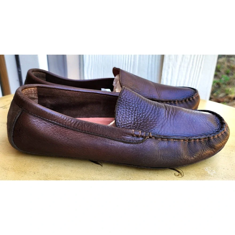 J Crew Sz 9.5 Brown Leather Superior Driving Moc Moccasin Loafers Preppy